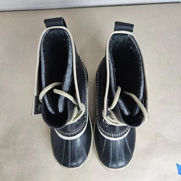 Sorel Black Fossil Boots Womens Size 7 NL1717-010 Waterproof Winter Snow Lined - Picture 8 of 10